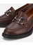01AYH312800A480 KADIN Deri Kahverengi Tokalı Yüksek Topuklu Klasik Loafer 3