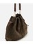 03CAH316270A880 KADIN Süet Deri Haki Bucket Omuz Çantası 5