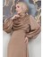 Kuyruklu Degaje Elbise Sütlükahve 5