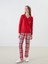 Yeni Sezon V Yaka Yılbaşı Temalı Kadın Pijama Takımı 1