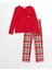 Yeni Sezon V Yaka Yılbaşı Temalı Kadın Pijama Takımı 5