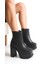 Kadın Siyah Platform Yüksek Topuk Bilek Boy Fermuarlı Bot 1