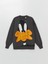 Yeni Sezon Bisiklet Yaka Daffy Duck Baskılı Oversize Kadın Sweatshirt 5
