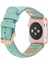 Apple Watch Uyumlu Deri Kordon 42-44-45MM Brn7 Yeşil 2