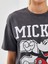 Yeni Sezon Bisiklet Yaka Mickey Mouse Baskılı Kısa Kollu Kadın Tişört 3