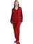 Kadın Kırmızı Ekose Pamuk Pijama Takım 1