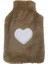 Bosphorus Homi Sıcak Su Torbası Peluş Kalpli,bej Termofor 29X17CM 750ML 2
