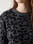 Yeni Sezon Bisiklet Yaka Leopar Desenli Kadın Triko Kazak 3