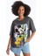 Yeni Sezon Bisiklet Yaka Mickey Mouse Baskılı Kısa Kollu Oversize Kadın Tişört 1