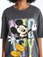 Yeni Sezon Bisiklet Yaka Mickey Mouse Baskılı Kısa Kollu Oversize Kadın Tişört 3