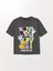 Yeni Sezon Bisiklet Yaka Mickey Mouse Baskılı Kısa Kollu Oversize Kadın Tişört 5