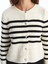 Yeni Sezon Bisiklet Yaka Çizgili Kadın Triko Hırka 3