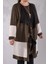 Kadın Büyük Beden Iki Renk Kahverengi Tunik 6