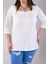 Kadın 1112048 Bürümcüklü Fermuarlı Beyaz Bluz 3