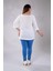 Kadın 1112048 Bürümcüklü Fermuarlı Beyaz Bluz 5
