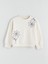 Yeni Sezon Bisiklet Yaka Çiçekli Kız Çocuk Sweatshirt 1