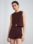 81067 Asimetrik Şort Etek-Bordo 2