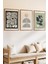 3 Parça Doğal ve Soyut Uyum Temalı Ahşap Çerçeve Görünümlü Mdf Tablo Seti 2