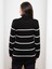 Yeni Sezon Balıkçı Yaka Çizgili Uzun Kollu Kadın Triko Kazak 5
