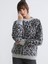 Yeni Sezon Bisiklet Yaka Leopar Desenli Kadın Triko Kazak 1