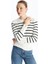 Yeni Sezon Bisiklet Yaka Çizgili Uzun Kollu Kadın Triko Kazak 1