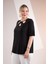 Kadın 1112053 Büyük Beden Yaka Detaylı Bluz Siyah 3