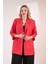 Kadın Büyük Beden Cepli Kırmızı Ceket 1