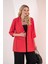 Kadın Büyük Beden Cepli Kırmızı Ceket 5