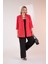 Kadın Büyük Beden Cepli Kırmızı Ceket 7