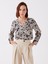 Yeni Sezon Kaçık Yaka Çiçekli Uzun Kollu Kadın Bluz 1