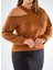 Kadın Büyük Beden Omuz Detaylı Turuncu Bluz 1