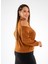 Kadın Büyük Beden Omuz Detaylı Turuncu Bluz 2