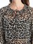 Yeni Sezon Bağlamalı Yaka Leopar Desenli Kadın Bluz 3
