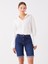 Yeni Sezon Normal Bel Bermuda Fit Kadın Jean Şort 1