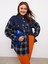 Yeni Sezon Önden Düğme Kapamalı Ekose Uzun Kollu Gabardin Kadın Gömlek Ceket 3