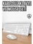 Beyaz Kablosuz Klavye Fare Seti Kablosuz Fare USB Alıcı PC Uyumlu 2