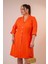 Kadın 33371 Önü Düğmeli Gömlek Turuncu Elbise 8