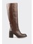 Kahve Deri Kadın Çizme 1