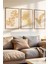 3 Parça Zarif ve Minimalist Doğa Temalı Ahşap Çerçeve Görünümlü Mdf Tablo Seti 1