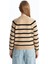 Yeni Sezon Bisiklet Yaka Çizgili Uzun Kollu Kadın Triko Kazak 5