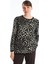 Yeni Sezon Bisiklet Yaka Desenli Uzun Kollu Kadın Triko Kazak 1