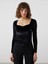 Yeni Sezon Kalp Yaka Kadife Kadın Bluz 1