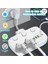 Akım Korumalı 2’li Ayrı Anahtarlı Priz, 2x Priz, 3x Usb, 1x Type-C, 2 mt Kablo, Hızlı Şarj 1