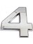 Cemax Krom Yapışkanlı 4 Rakamı 5 cm 1