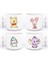 Winnie The Pooh Pooh, Iyor (Eeyore), Piglet 4'lü El Yapımı T Kulplu Fincan 1