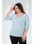 Kadın Büyük Beden Mavi Bluz 1