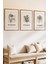 3 Parça Minimal Botanik Çiçekler Temalı Ahşap Çerçeve Görünümlü Mdf Tablo Seti 2
