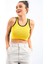 Sarı Basic Sıfır Kol Dar Kalıp U Yaka Kadın Crop Top Atlet - 97162 7