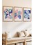 3 Parça Canlı ve Geometrik Tarz Konsepli Ahşap Çerçeve Görünümlü Mdf Tablo Seti 2