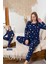 Kadın Yıldız Desen Suprem Pijama Takımı 0467 Lacivert 1